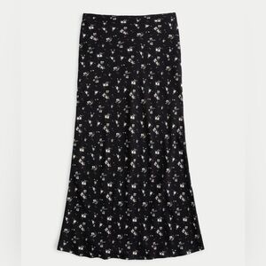 Hollister Black Floral Maxi Skirt - XXS NWOT